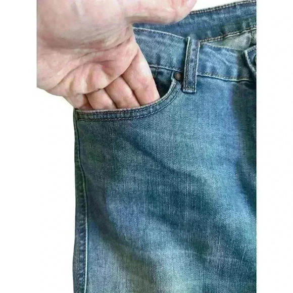 Women's Jeans Size Medium M Two‎ Toned Button Fly Straight Fray Raw Hem Wishlist - Picture 4 of 10